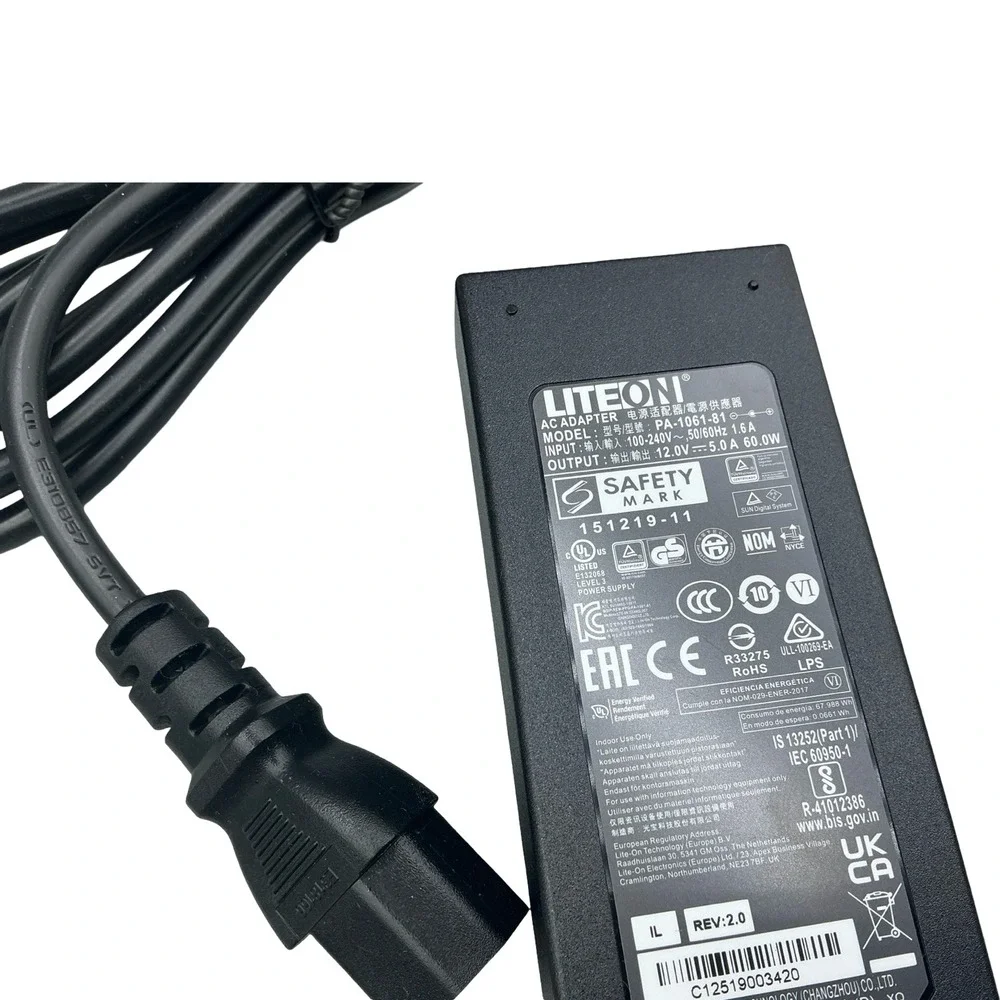 Liteon PA-1061-81 AC Adapter 12V 5A 60W Power Supply Charger Black